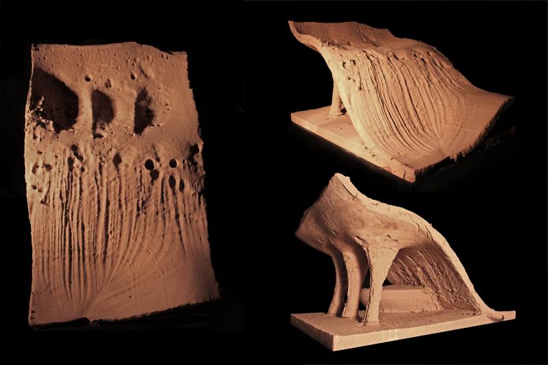 Collage of analogue erosion models